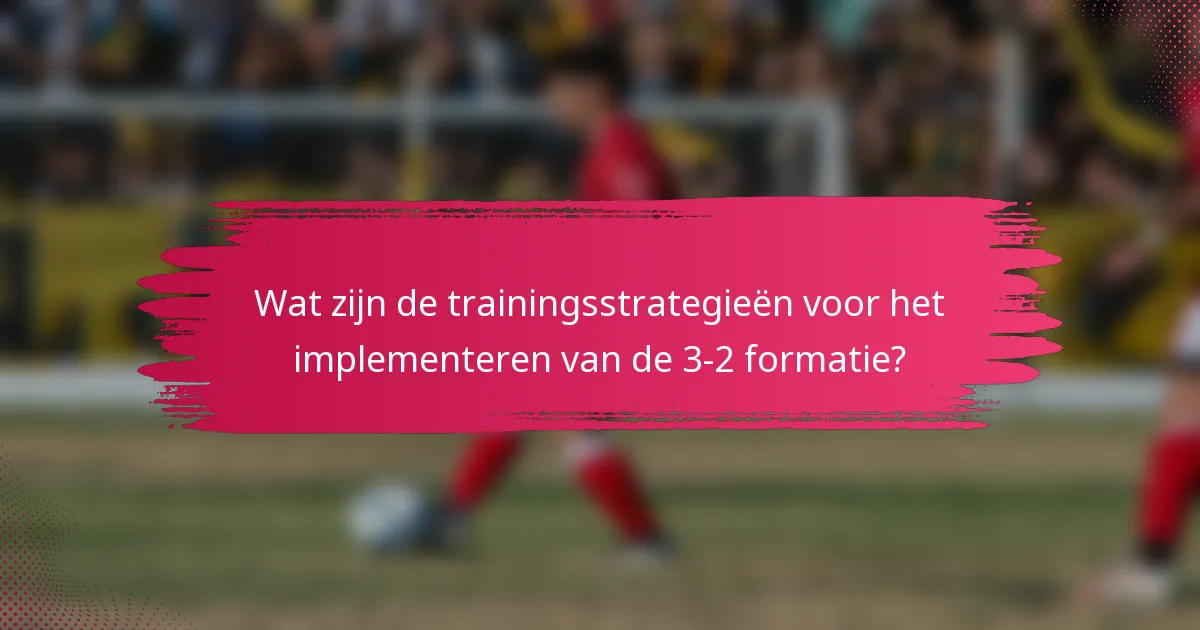 Wat zijn de trainingsstrategieën voor het implementeren van de 3-2 formatie?